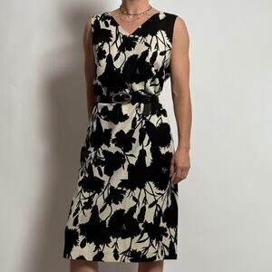 Harve Bernard Black & White Floral Dress - Fits Size 6